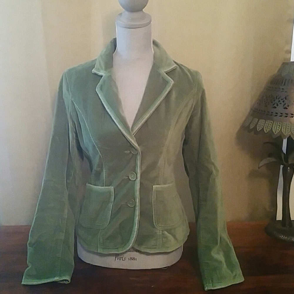 Boden Sage Green Cotton Velvet Jacket